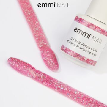 Emmi Shellac UV/LED lacquer 3D Glitter Paradise Flamingo -L450-