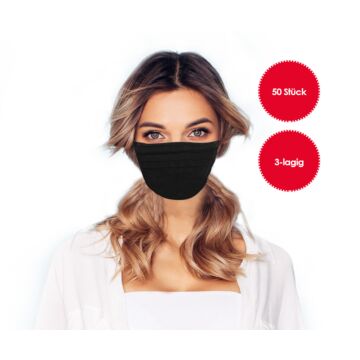 Face mask 3-ply EN14683 Type IIR 50 pieces black
