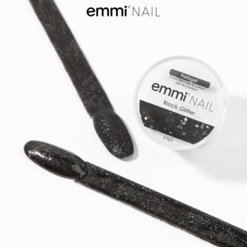 Emmi-Nail Color Gel Black Glitter 5ml -F101-