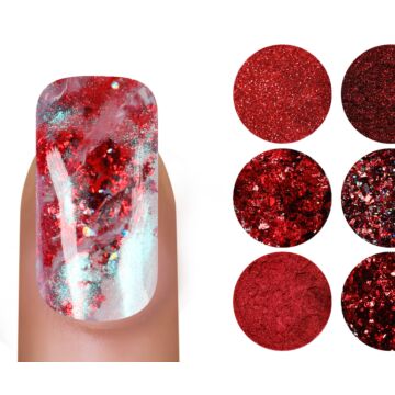 Emmi Nail Art Powder Set Red