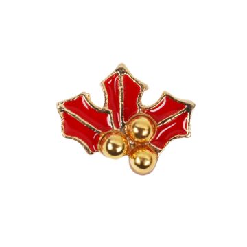 Nail charm mistletoe red