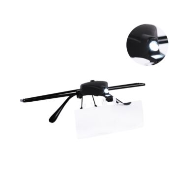 LED magnifying glasses (incl. 3 magnifications (1.5x / 2.5x / 3.5x)