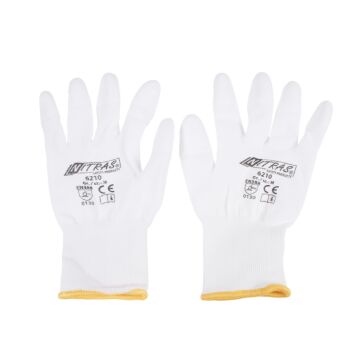 Nylon glove white size M, 1 pair