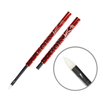 Rhinestone brush red size 4, cat's tongue